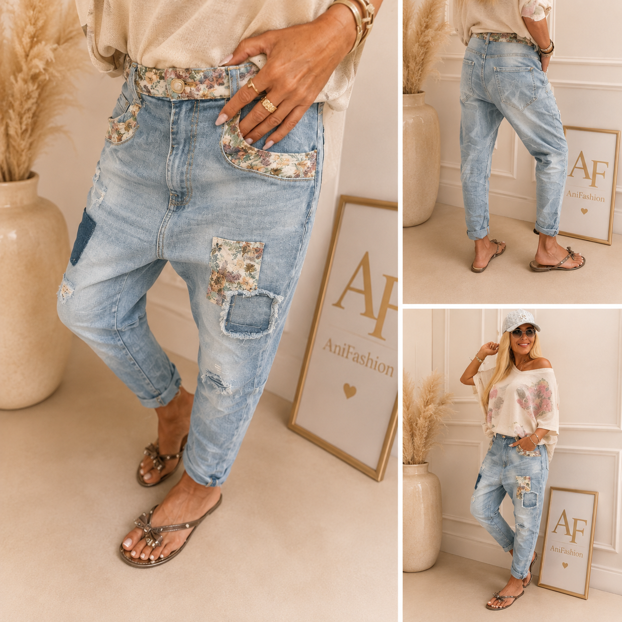 Baggy jeans pružné, vel. L