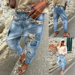 Baggy jeans pružné, vel. L