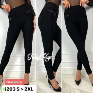 Zateplené thermo kalhoty elastické kapsičky zip